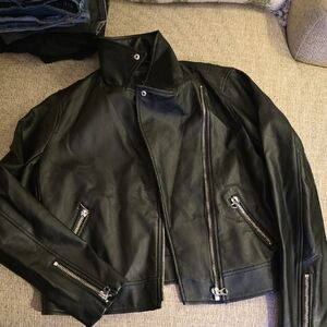 Women's Black Faux Leather Jacket
